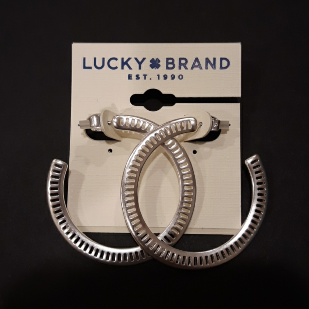 LUCKY BRAND Textured Hoop Earrings